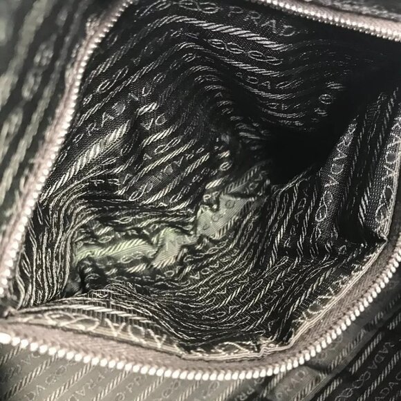 PRADA BN0081 Bicolor triangle logo plate Shoulder Bag Hand Bag Tote Bag - Picture 9 of 16